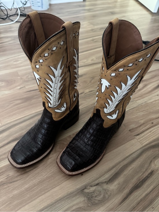 Lucchese Shoes - Lucchese Cowboy Boots with caiman and goat